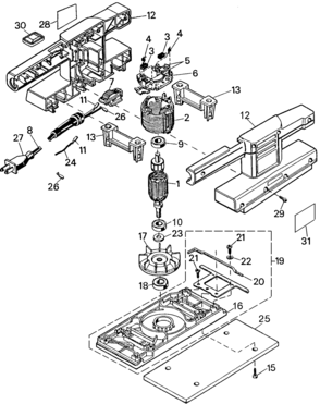 Page A Diagram and Parts List for 7448-BDK 4 Black and Decker Sander Polisher